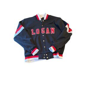 Logan Varsity Jacket XL Team Pride Black Red Snap Closure Ribbed Cuffs